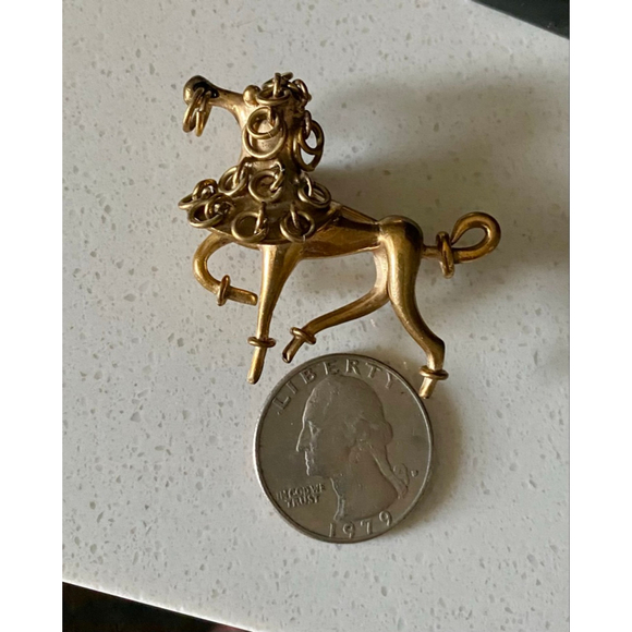 Vintage Brass Poodle Brooch - Picture 5 of 5